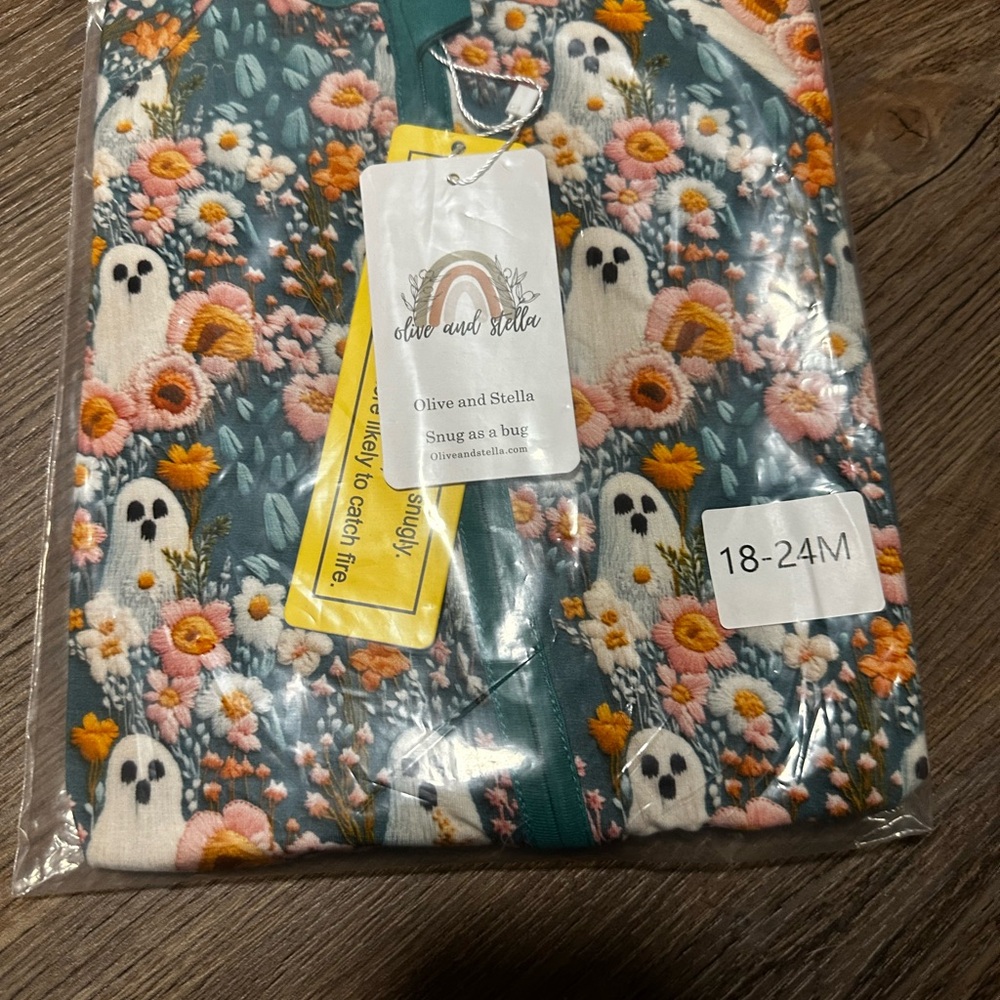 (2 for $35) Olive and Stella Floral Ghost Print Zippy